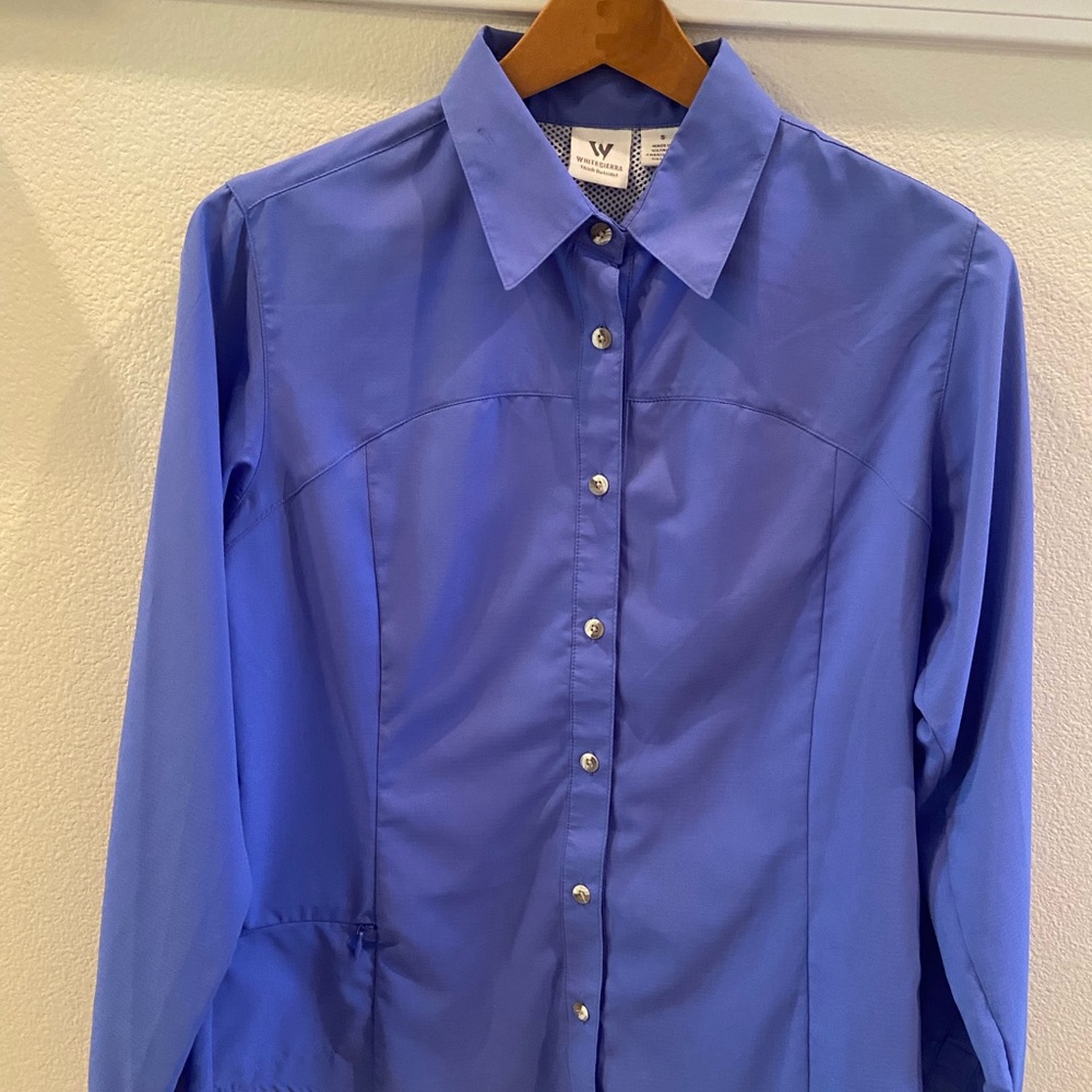 White Sierra periwinkle blue Long-sleeve SPF Lightweight Hiking Shirt
